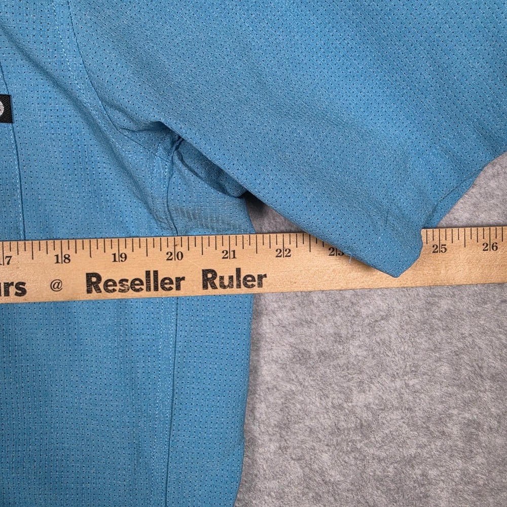 Marmot Shirt Mens Size Medium Cyan Lightweight Perforated Airy Button Down Hike - Picture 8 of 11